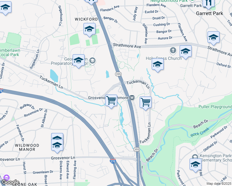 map of restaurants, bars, coffee shops, grocery stores, and more near in Rockville