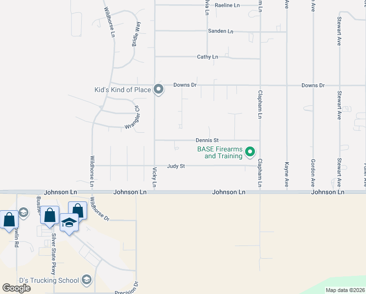 map of restaurants, bars, coffee shops, grocery stores, and more near 1317 Dennis Street in Minden