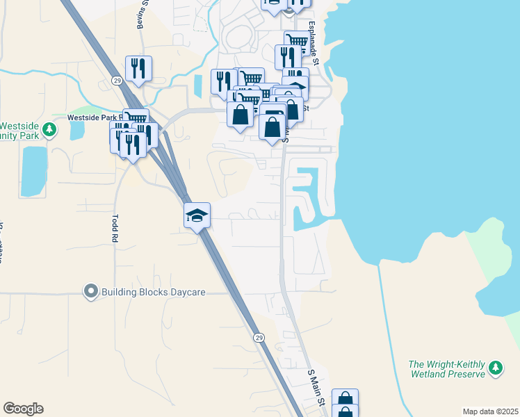 map of restaurants, bars, coffee shops, grocery stores, and more near 213 Grace Lane in Lakeport
