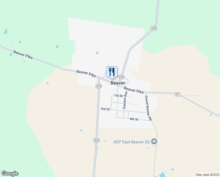 map of restaurants, bars, coffee shops, grocery stores, and more near 5702 Beaver Pike in Beaver