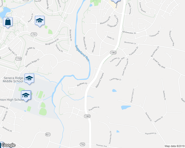 map of restaurants, bars, coffee shops, grocery stores, and more near 21135 Brookside Lane in Sterling