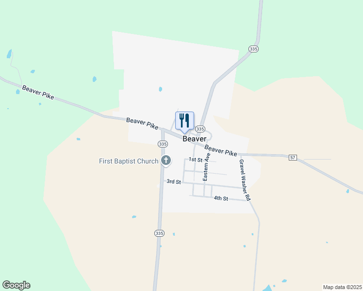 map of restaurants, bars, coffee shops, grocery stores, and more near 5702 Beaver Pike in Beaver