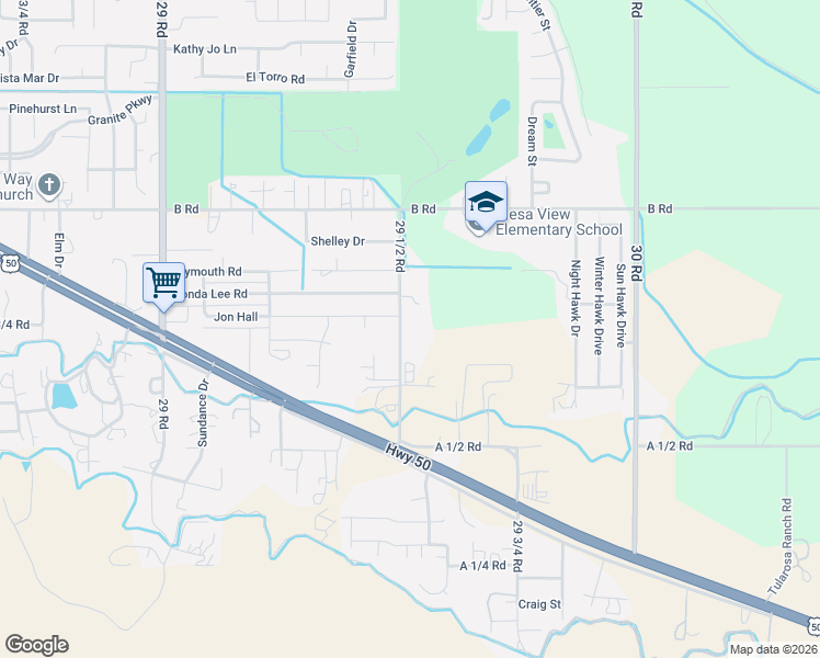 map of restaurants, bars, coffee shops, grocery stores, and more near 174 29 1/2 Road in Grand Junction