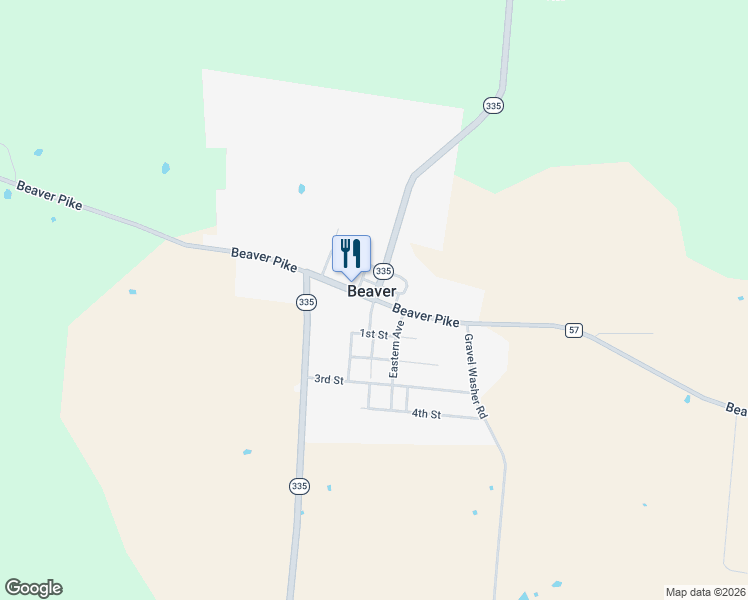 map of restaurants, bars, coffee shops, grocery stores, and more near in Beaver