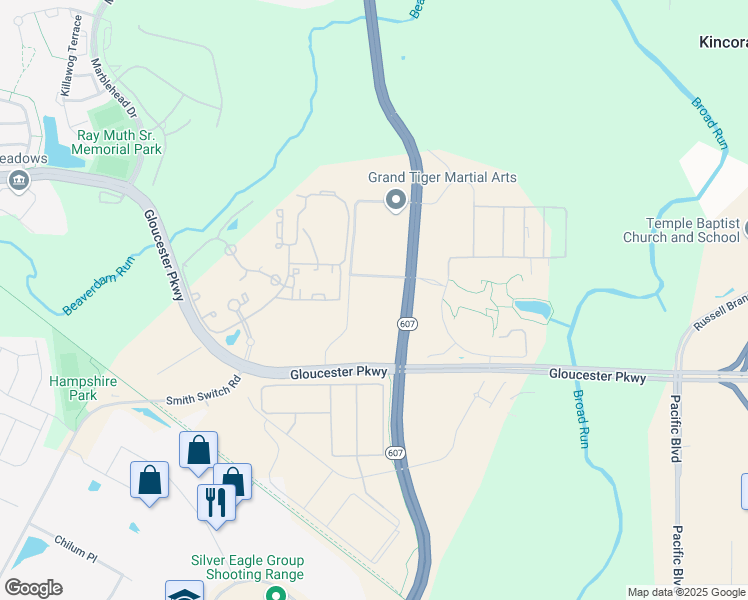 map of restaurants, bars, coffee shops, grocery stores, and more near 21210 Ashburn Crossing Drive in Ashburn