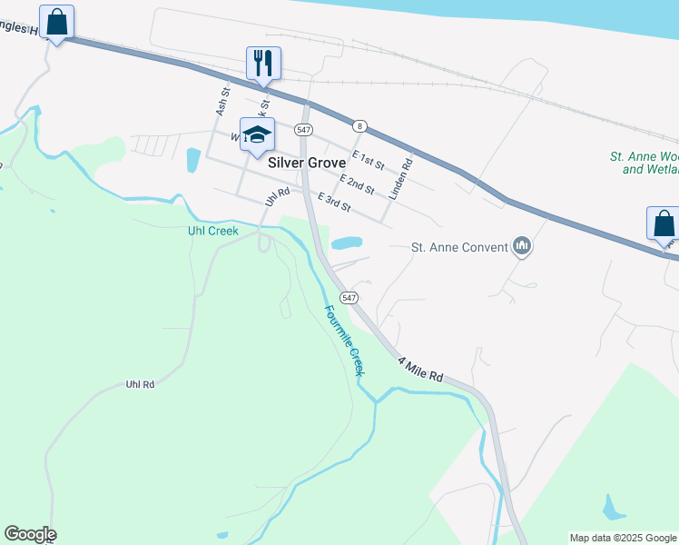 map of restaurants, bars, coffee shops, grocery stores, and more near 5247 4 Mile Road in Melbourne