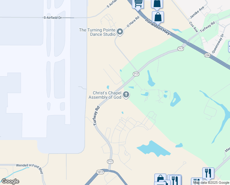map of restaurants, bars, coffee shops, grocery stores, and more near 3869 Turfway Road in Erlanger