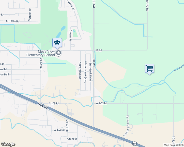 map of restaurants, bars, coffee shops, grocery stores, and more near 154-198 30 Rd in Grand Junction