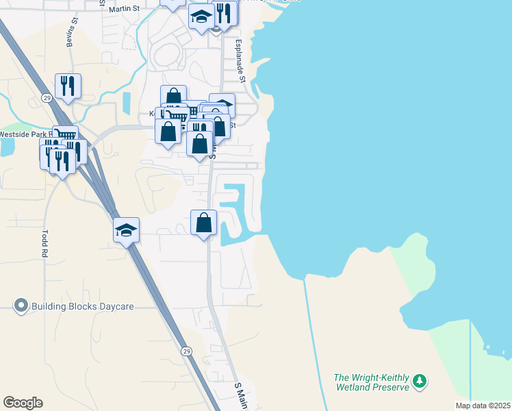 map of restaurants, bars, coffee shops, grocery stores, and more near 1800 South Main Street in Lakeport