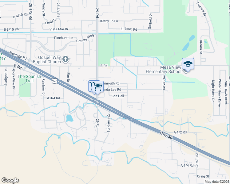 map of restaurants, bars, coffee shops, grocery stores, and more near 2912 Ronda Lee St in Grand Junction
