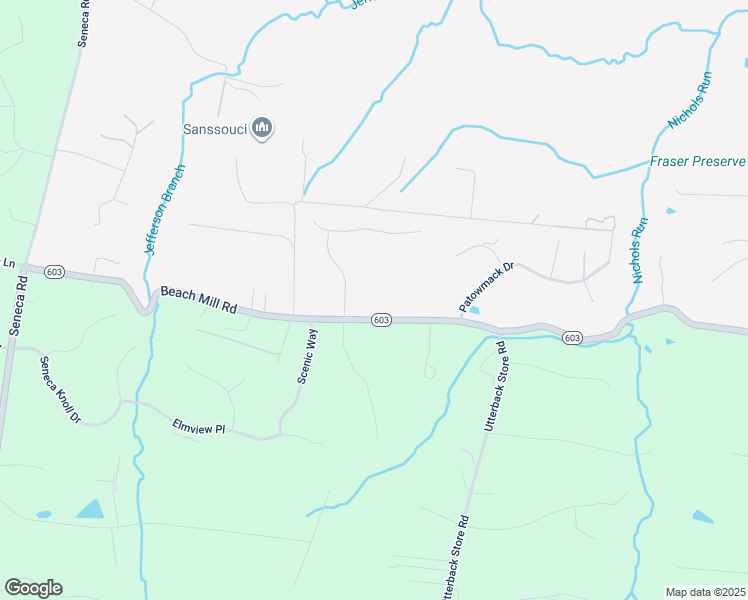 map of restaurants, bars, coffee shops, grocery stores, and more near 11012 Beach Mill Rd in Great Falls