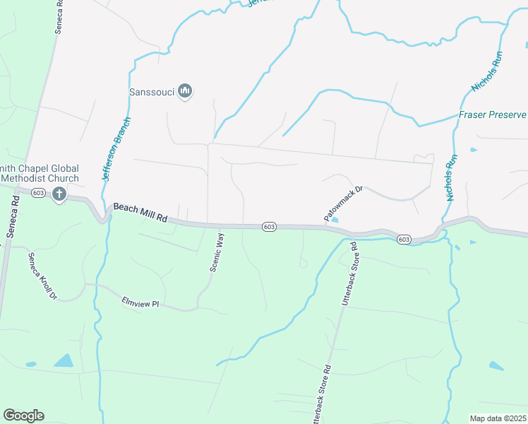 map of restaurants, bars, coffee shops, grocery stores, and more near 11012 Beach Mill Rd in Great Falls