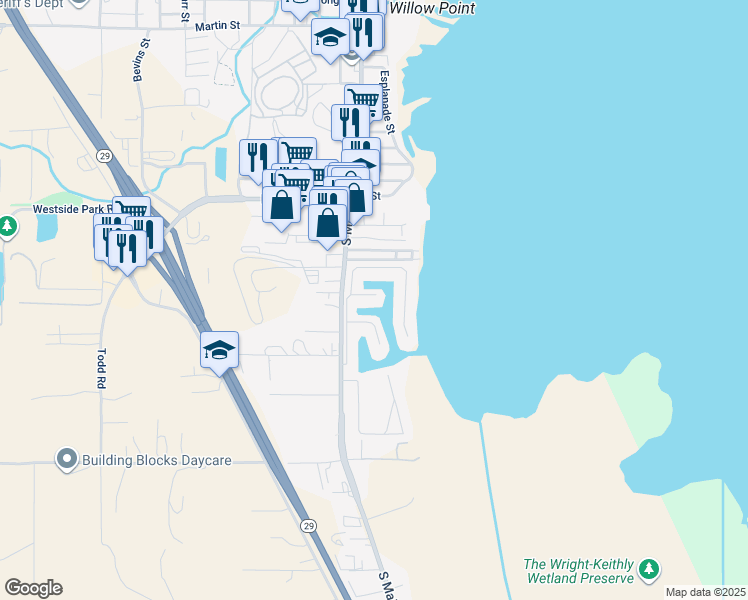 map of restaurants, bars, coffee shops, grocery stores, and more near 1800 South Main Street in Lakeport