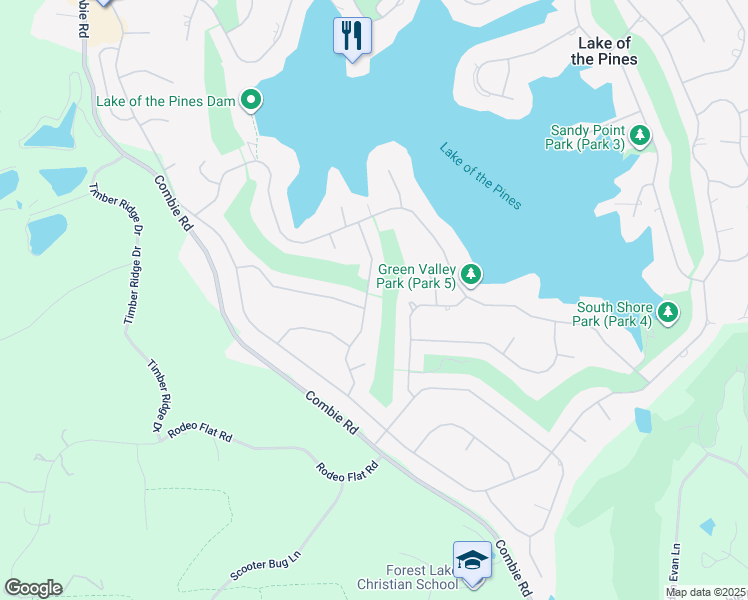 map of restaurants, bars, coffee shops, grocery stores, and more near 24055 Oakmont Way in Auburn