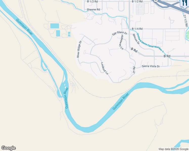map of restaurants, bars, coffee shops, grocery stores, and more near 181 Ledge Court in Grand Junction