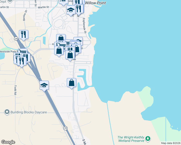 map of restaurants, bars, coffee shops, grocery stores, and more near 1800 South Main Street in Lakeport