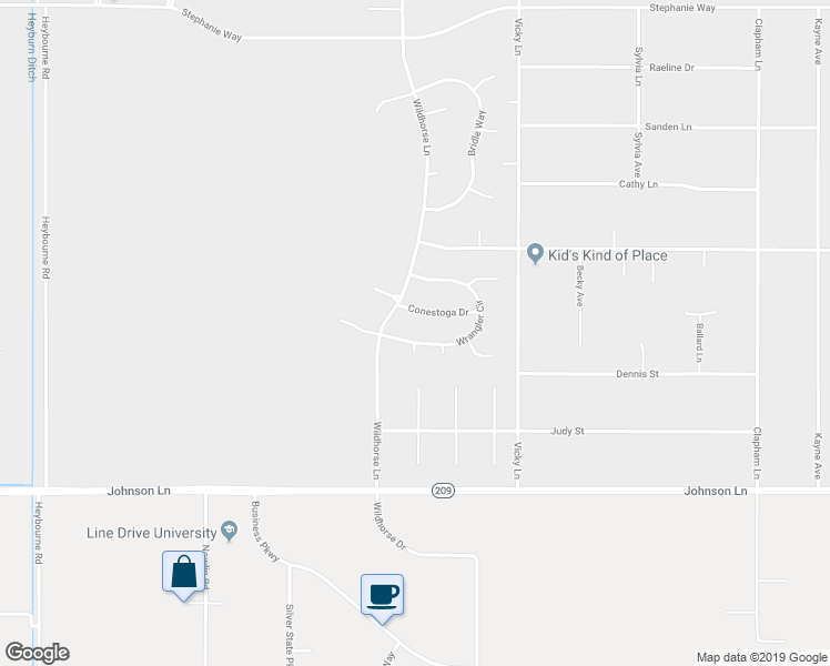 map of restaurants, bars, coffee shops, grocery stores, and more near 1252 Wrangler Circle in Minden