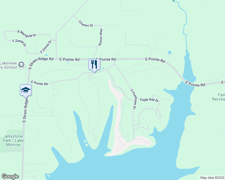 map of restaurants, bars, coffee shops, grocery stores, and more near 9064 South Pointe Ridge Lane in Bloomington
