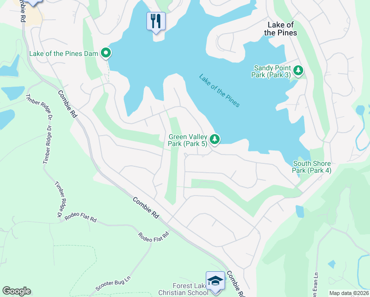map of restaurants, bars, coffee shops, grocery stores, and more near 24088 Green Valley Road in Auburn