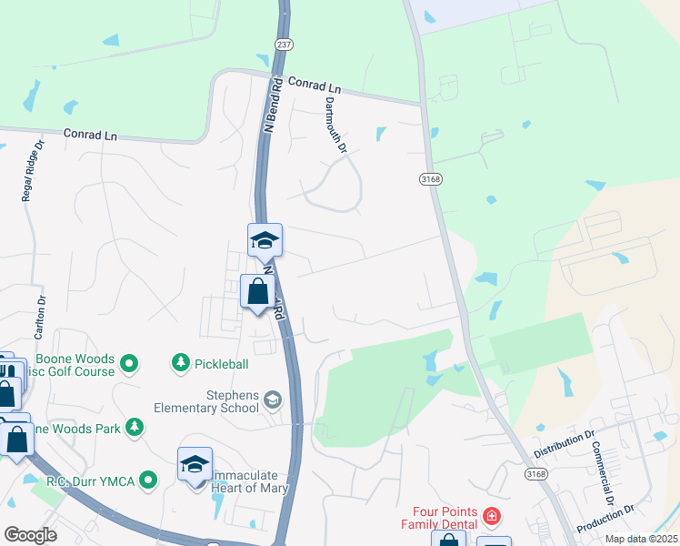map of restaurants, bars, coffee shops, grocery stores, and more near 1785 Pioneer Boulevard in Burlington