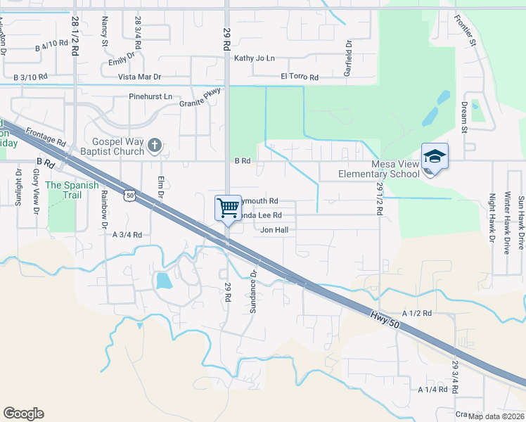map of restaurants, bars, coffee shops, grocery stores, and more near 2912 Ronda Lee St in Grand Junction