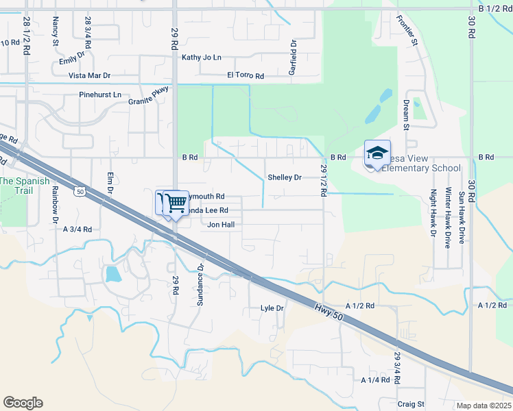 map of restaurants, bars, coffee shops, grocery stores, and more near 2930 Ronda Lee Road in Grand Junction