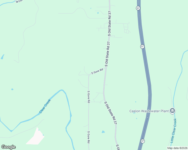map of restaurants, bars, coffee shops, grocery stores, and more near 8577 South Gore Road in Bloomington