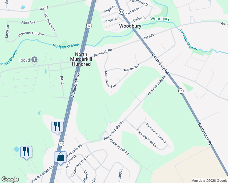 map of restaurants, bars, coffee shops, grocery stores, and more near 51 Willow Oak Court in Felton