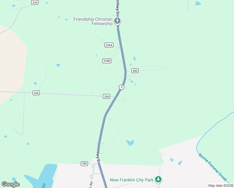 map of restaurants, bars, coffee shops, grocery stores, and more near 3615 Missouri 5 in New Franklin