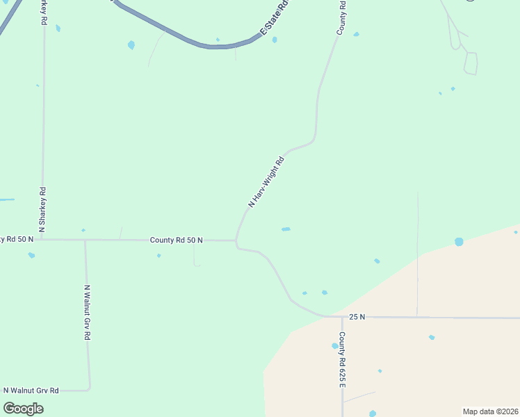 map of restaurants, bars, coffee shops, grocery stores, and more near County Road 625 East in Bloomfield