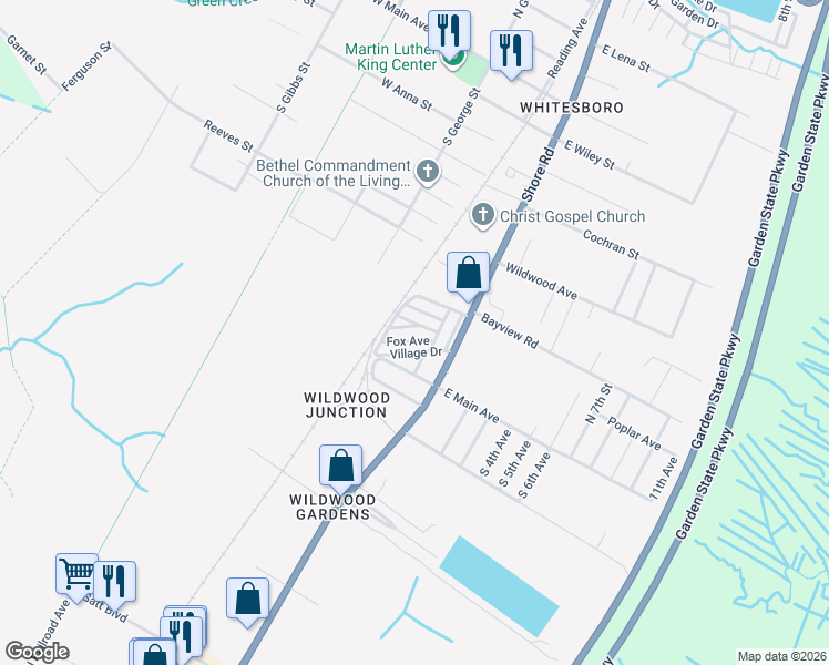 map of restaurants, bars, coffee shops, grocery stores, and more near 3 Eagle Street in Rio Grande