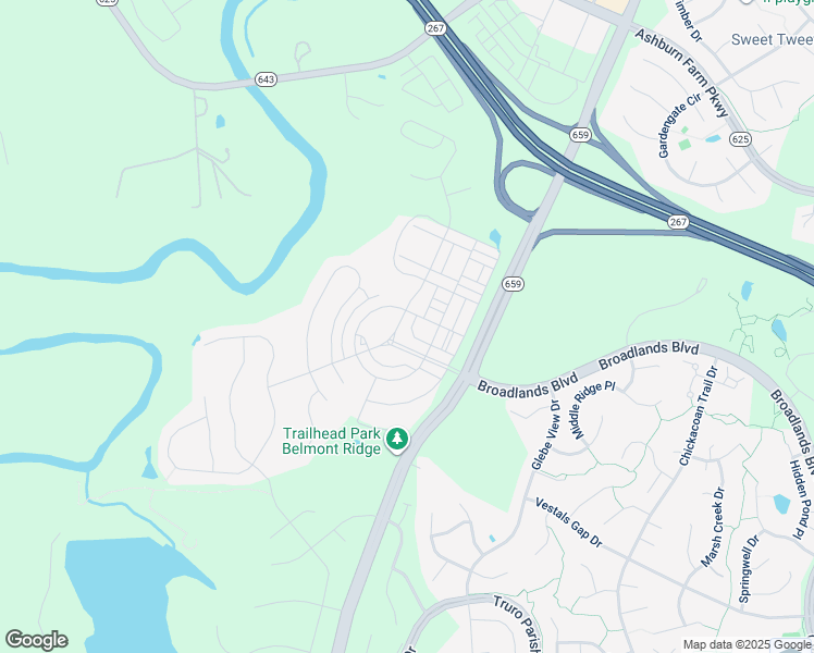 map of restaurants, bars, coffee shops, grocery stores, and more near Sunset Ridge Square in Loudoun County