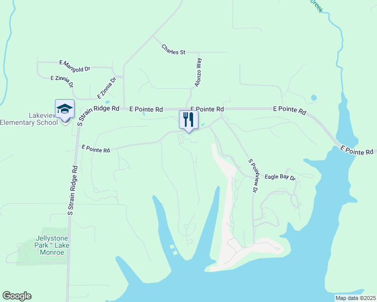 map of restaurants, bars, coffee shops, grocery stores, and more near 9668 South Pointe Retreat Drive in Bloomington