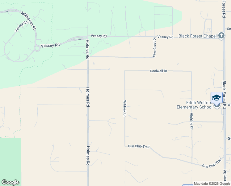 map of restaurants, bars, coffee shops, grocery stores, and more near 13780 Wildoak Drive in Colorado Springs