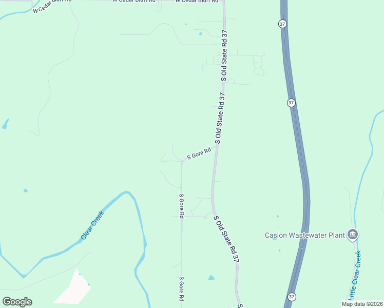 map of restaurants, bars, coffee shops, grocery stores, and more near 8577 South Gore Road in Bloomington