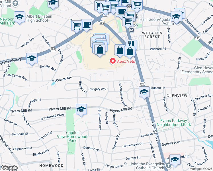 map of restaurants, bars, coffee shops, grocery stores, and more near 10706 Brunswick Avenue in Kensington