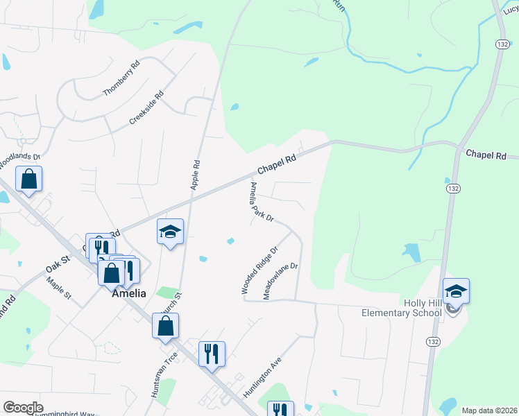 map of restaurants, bars, coffee shops, grocery stores, and more near 12 Amelia Park Drive in Amelia