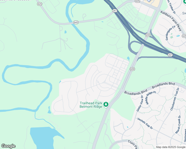 map of restaurants, bars, coffee shops, grocery stores, and more near 21123 Potomac Trail Circle in Ashburn