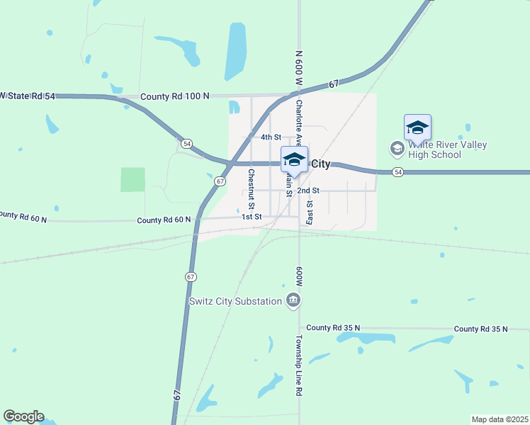 map of restaurants, bars, coffee shops, grocery stores, and more near 132 Fletcher Street in Switz City