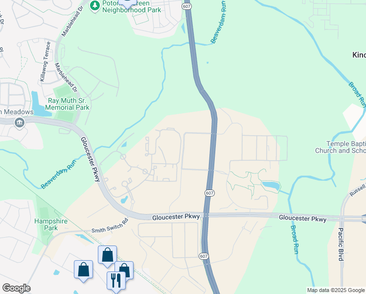 map of restaurants, bars, coffee shops, grocery stores, and more near 21005 Ashburn Crossing Drive in Ashburn