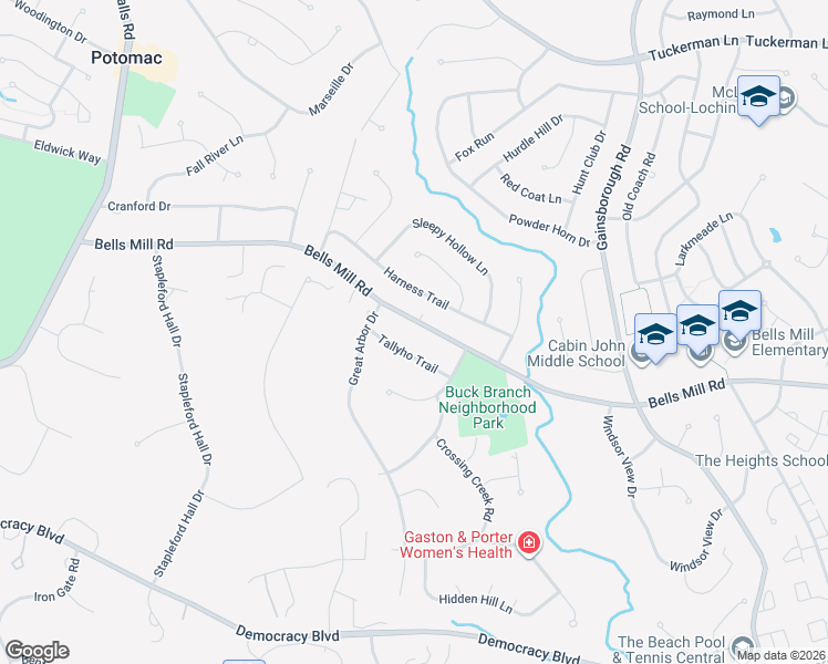 map of restaurants, bars, coffee shops, grocery stores, and more near 8810 Bells Mill Road in Rockville