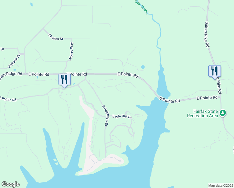 map of restaurants, bars, coffee shops, grocery stores, and more near 2701-2805 Pointe Cove Road in Bloomington