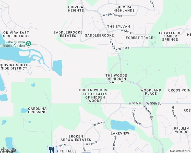 map of restaurants, bars, coffee shops, grocery stores, and more near 5303 Greenwood Street in Shawnee