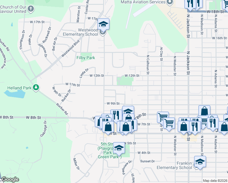 map of restaurants, bars, coffee shops, grocery stores, and more near 1019 Northwest Avenue in Junction City