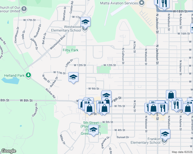 map of restaurants, bars, coffee shops, grocery stores, and more near 1019 Northwest Avenue in Junction City