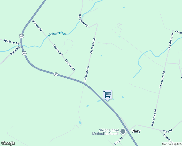 map of restaurants, bars, coffee shops, grocery stores, and more near 114 Old Grade Road in Strasburg