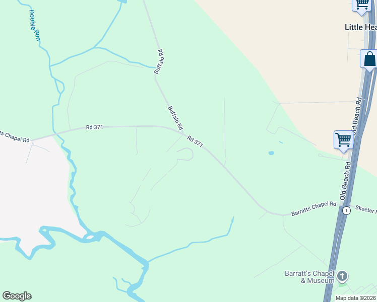 map of restaurants, bars, coffee shops, grocery stores, and more near 4500-4536 Barratts Chapel Road in Frederica