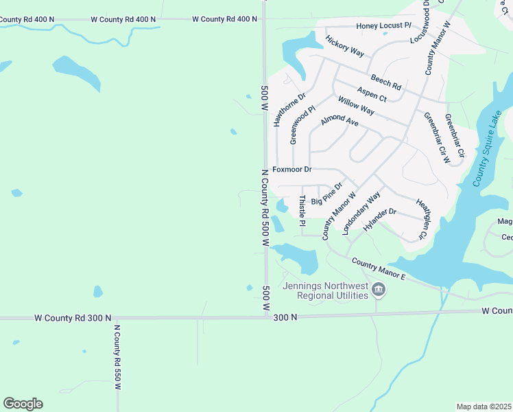 map of restaurants, bars, coffee shops, grocery stores, and more near 3305 North County Road 500 West in North Vernon