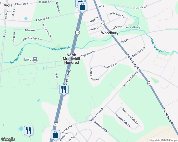map of restaurants, bars, coffee shops, grocery stores, and more near 202 Acorn Forest Drive in Felton
