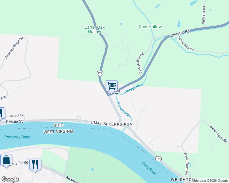 map of restaurants, bars, coffee shops, grocery stores, and more near 1547 Nye Ave in Pomeroy